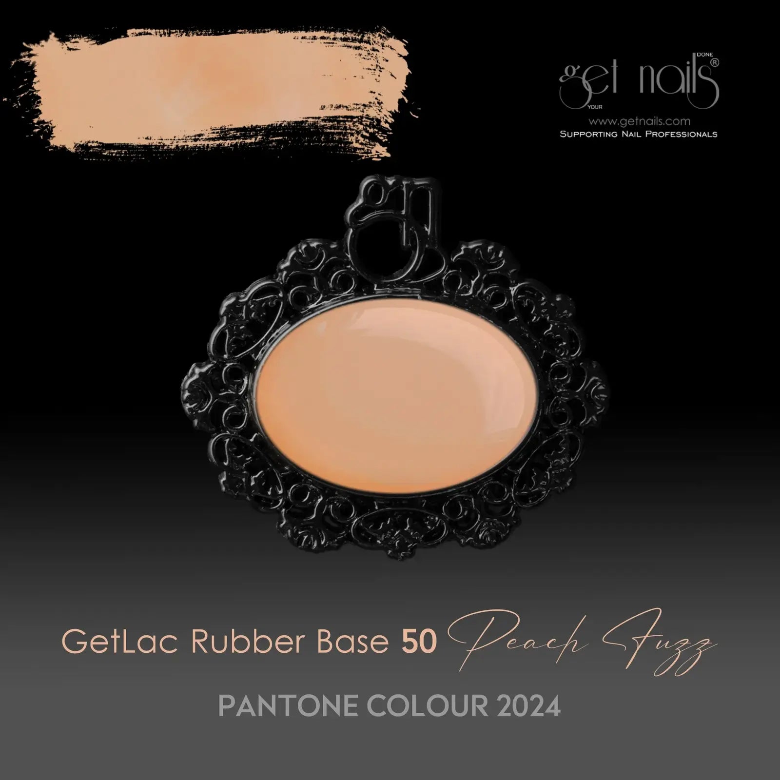 Get Nails, GetLac Rubber Base 50 Peach Fuzz 15g GN