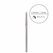 Dana Nails, Tungsten carbide bit "cone", red, L-14,0 mm., Ø2,0 mm