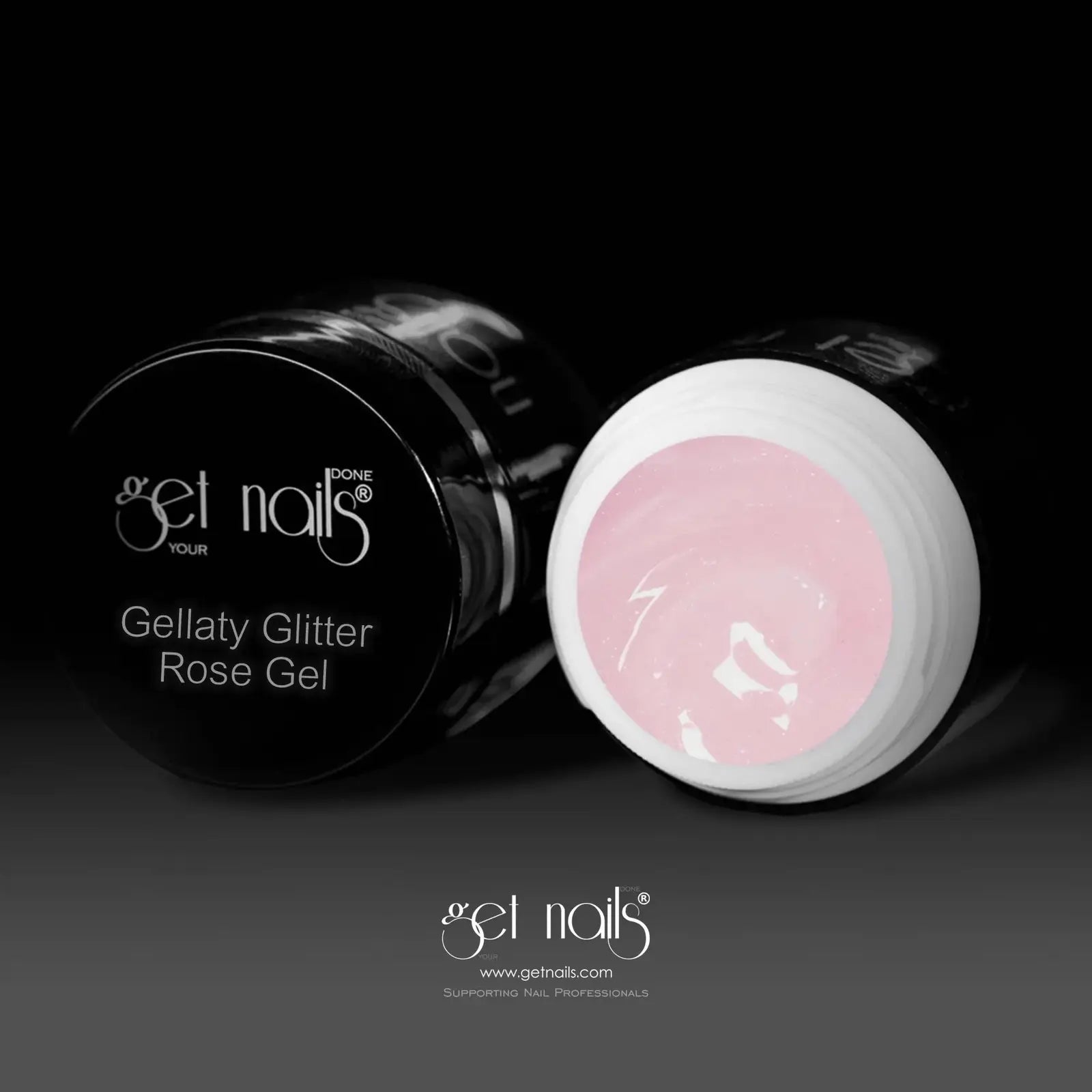 Get Nails, Sample Gellaty Glitter Rose Gel 5g