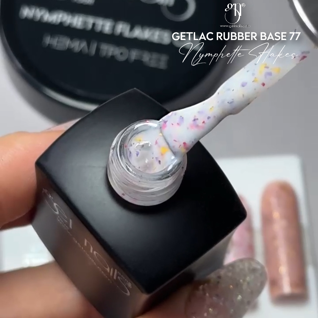 Get Nails Rubber base 77 Nymphette Flakes, 15ml